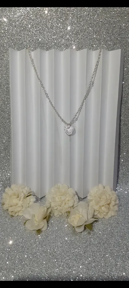 🔸Conjunto CORAZÓN DIANANTES Acero Blanco