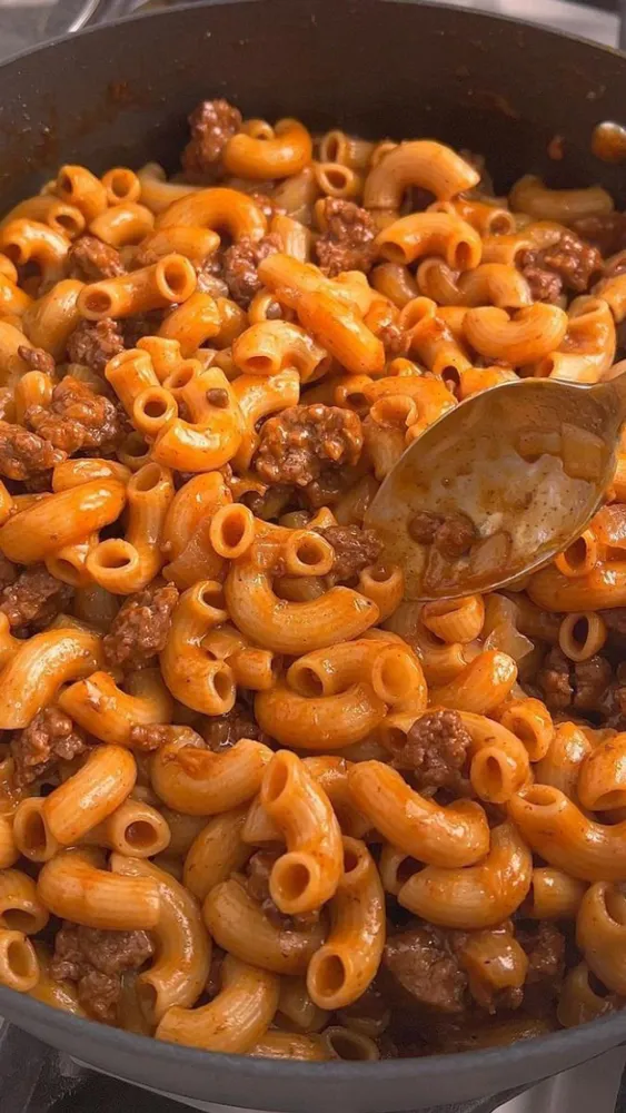 Guiso de fideo codo con carne molida