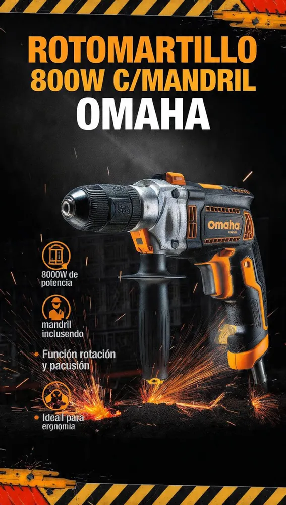 ROTOMARTILLO OMAHA 800W C/MANDRIL 