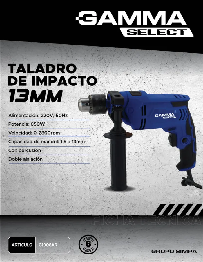 TALADRO DE IMPACTO GAMMA 13MM  