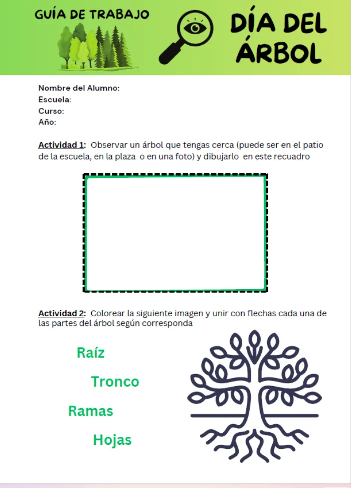 Guía de trabajo: "DÍA DEL ÁRBOL"