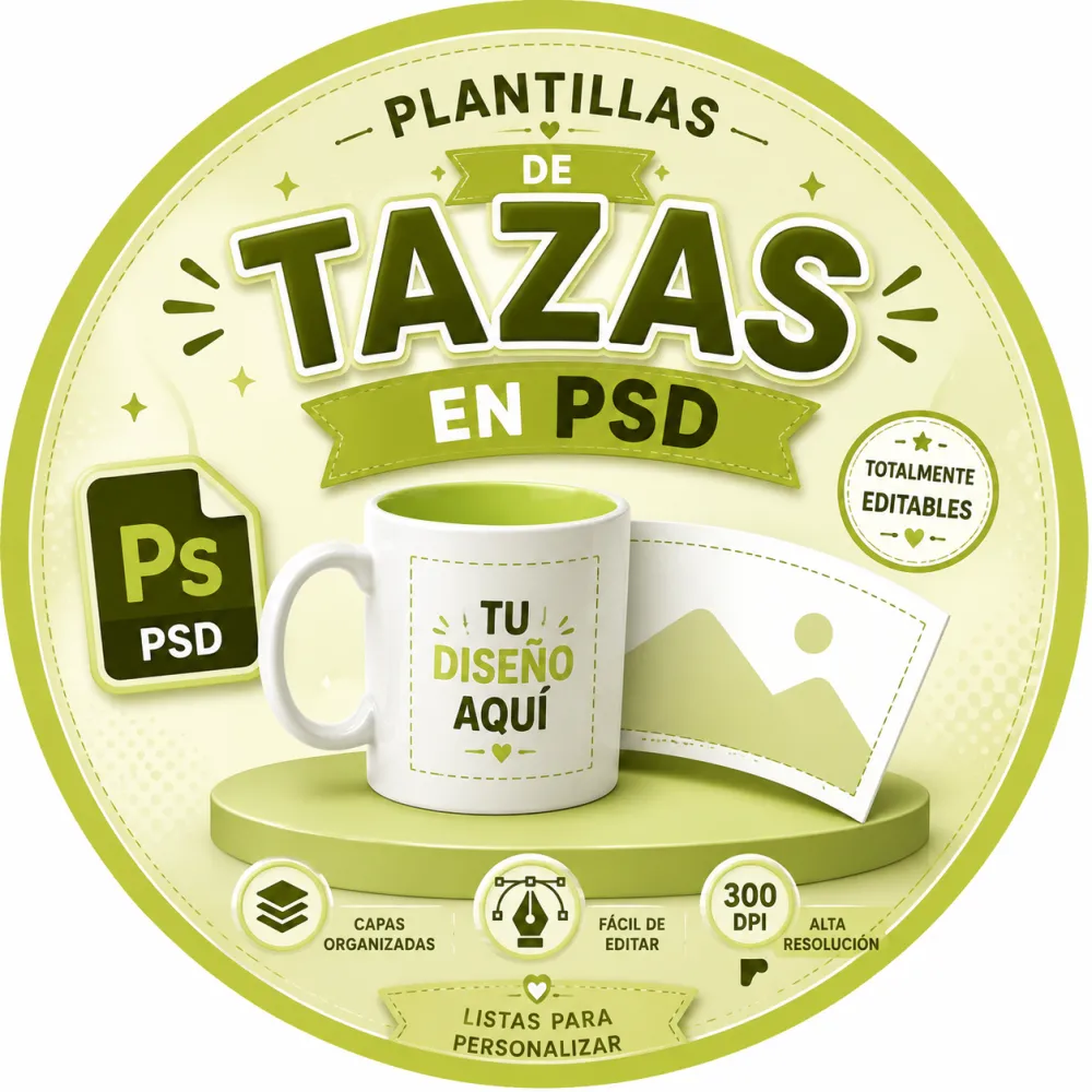 Plantillas PSD para Mugs