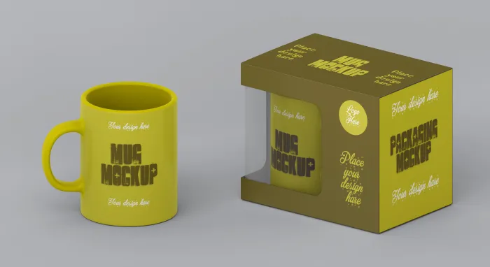 Mockup de Taza de 11 Onzas con Empaque