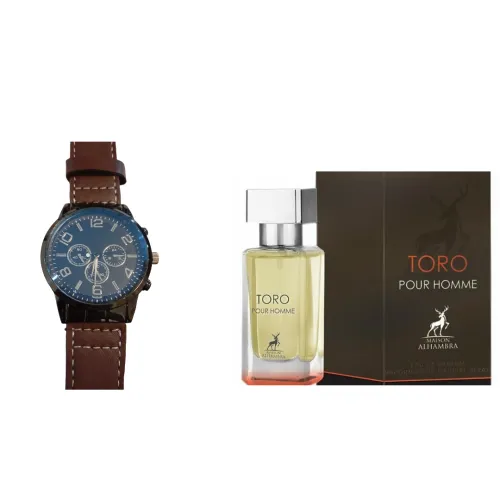 Reloj Cuero + Perfume Toro Pour Homme 