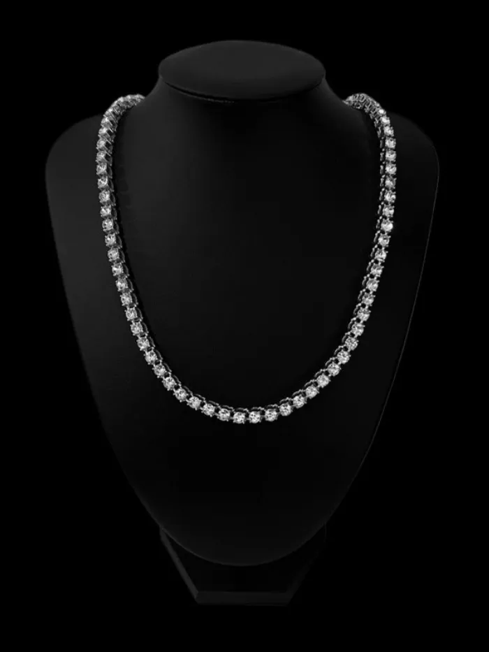 Collar tennis plateado 