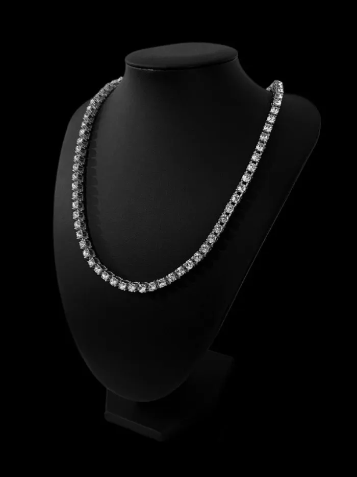 Collar tennis plateado  2