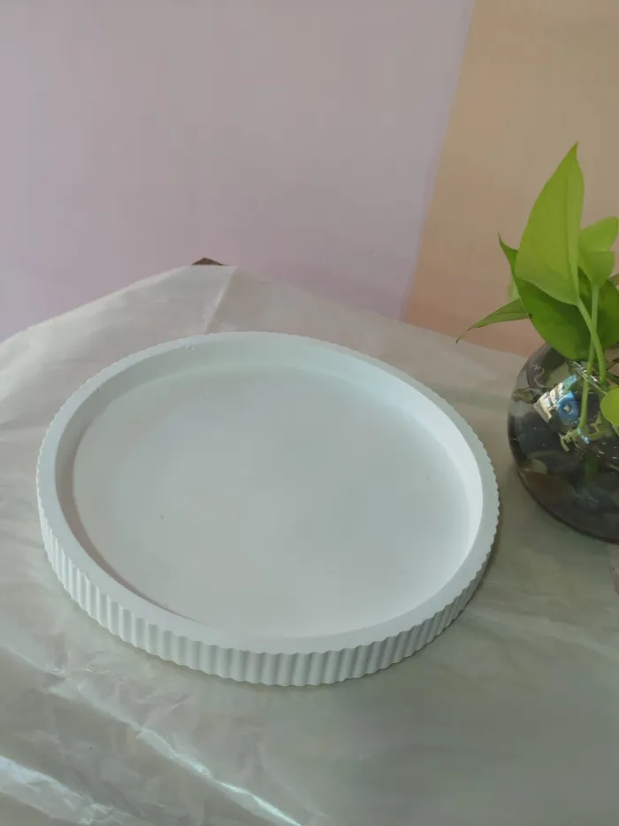 bandeja redonda 23 cm material de yeso