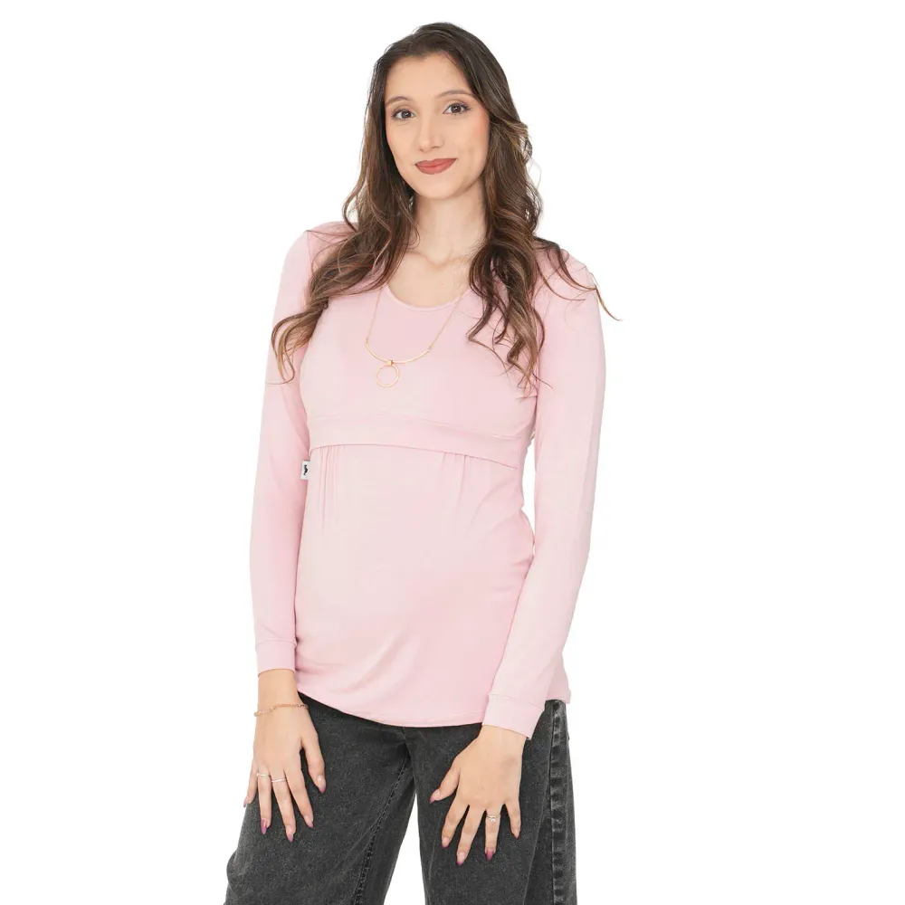 Remera Maternal con Corte Lateral para Amamantar