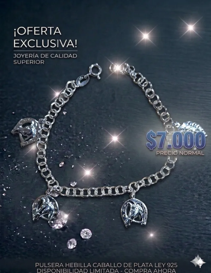 Pulsera hebilla caballo plata 925