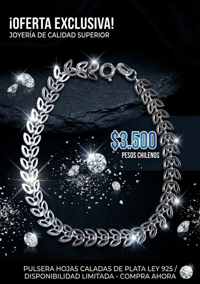 Pulsera hojas caladas plata 925