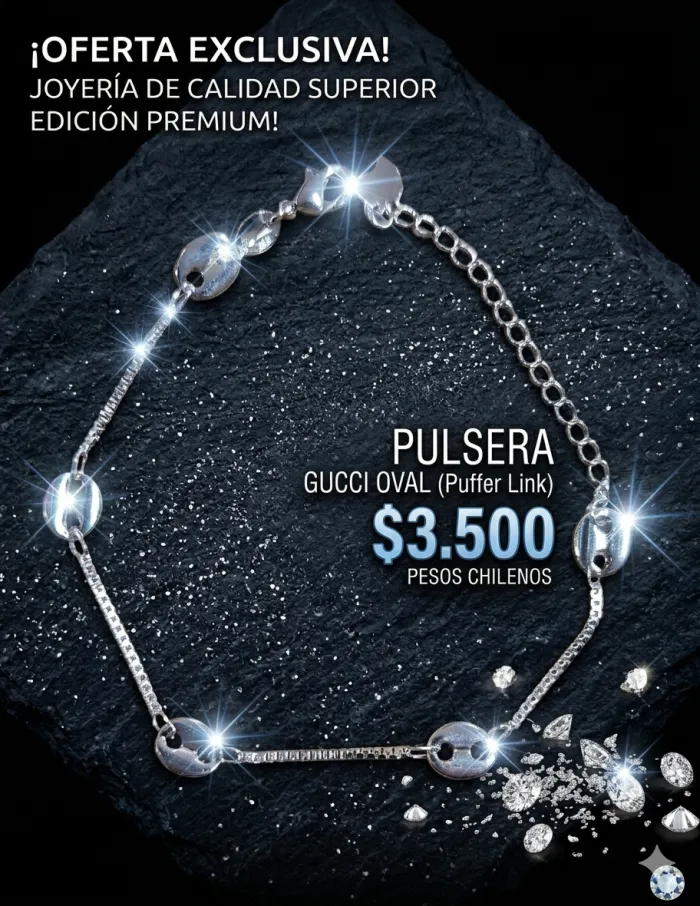 Pulsera gucci oval plata 925