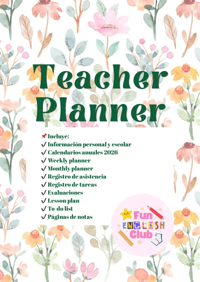 Teacher planner 2026 flores