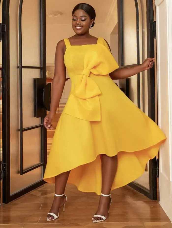 Vestido Amarillo Con Lazo 2