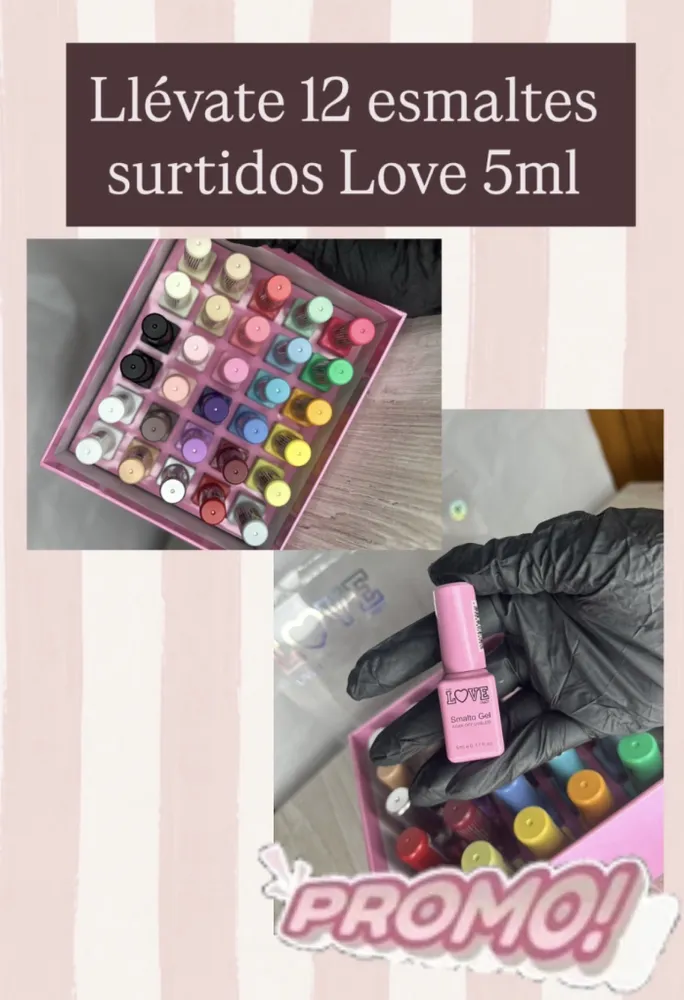 Caja 12 esmaltes love 5 ml surtidos 