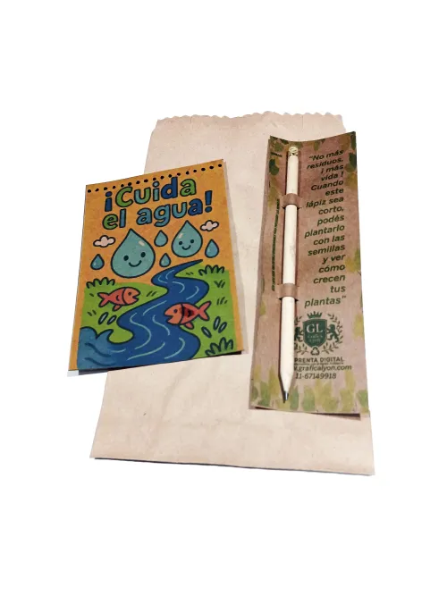 Pack x50 Souvenir Ecológico Infantil Block + Lápiz 2