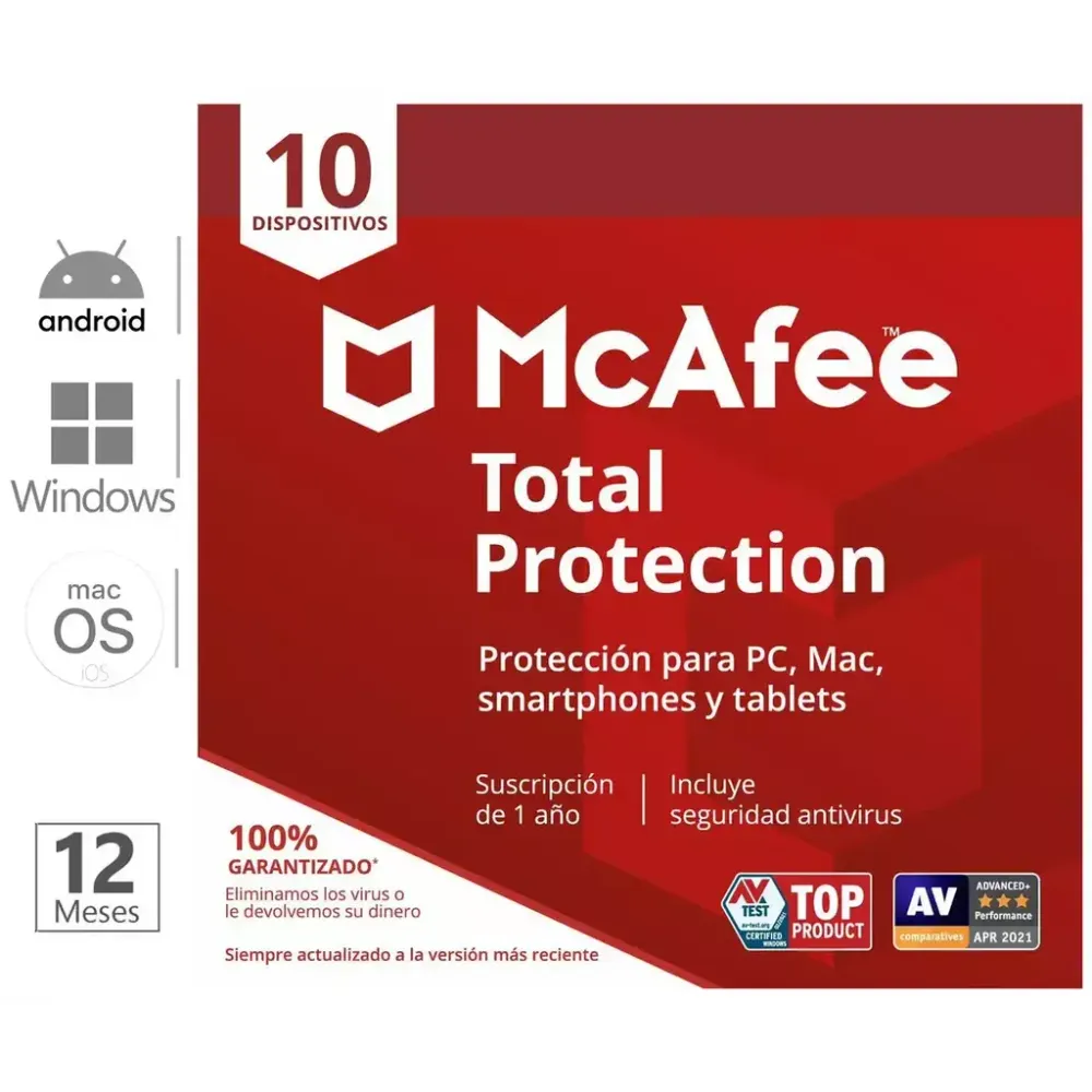 Antivirus Mcafee Total Protection 10 Dispositivos