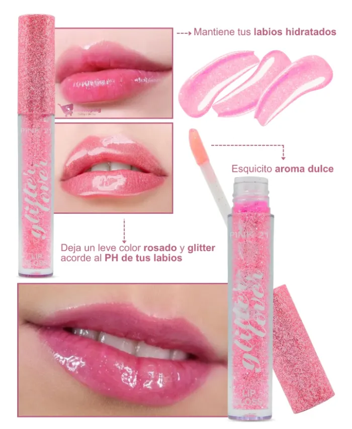 Brillo labial glitter lover Pink 21