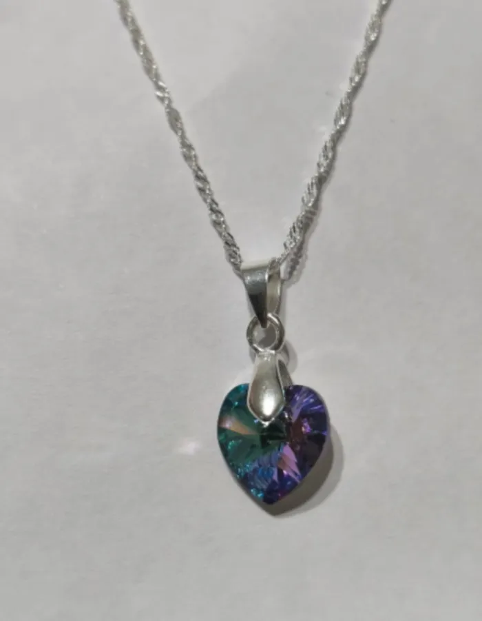 Cadena con Colgante Corazón de Cristal
