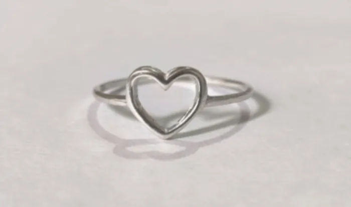 Anillo de Plata Corazón Abierto