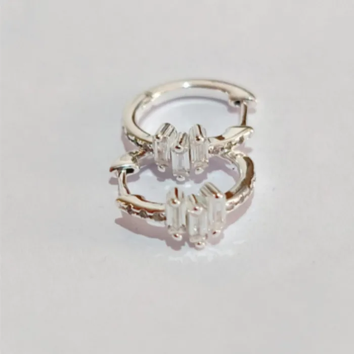 Aros de Plata con Triple Cubix