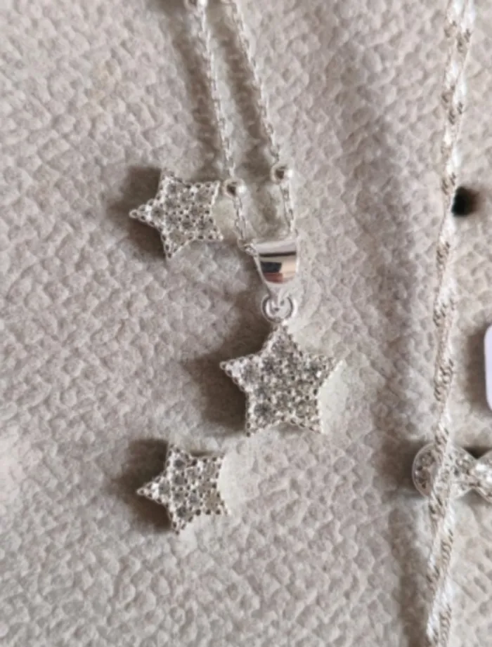 Juego de Collares y Aros Estrella de Plata