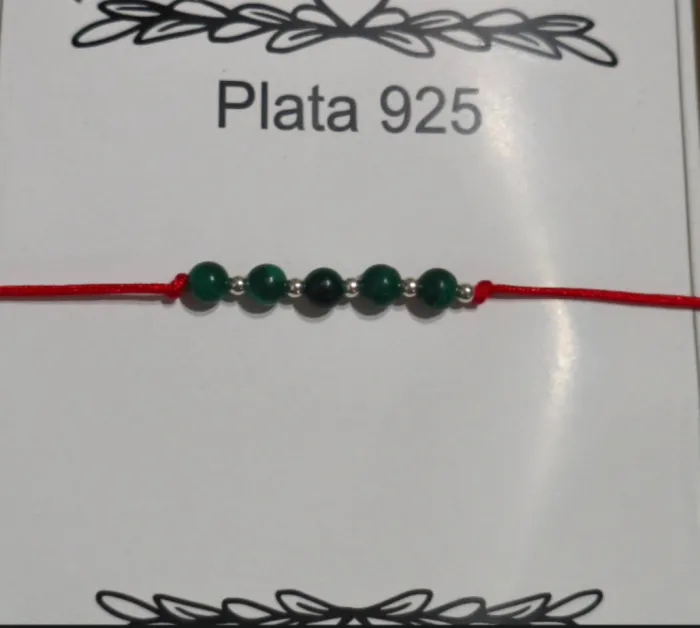 Pulsera de Plata 925 con Piedras Verdes