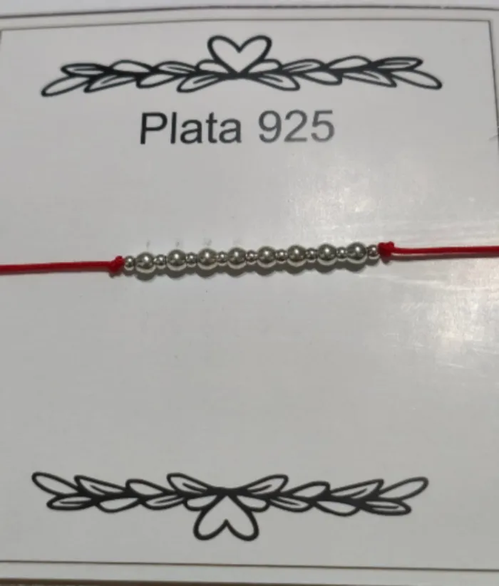 Pulsera de Plata 925 con Hilo Rojo