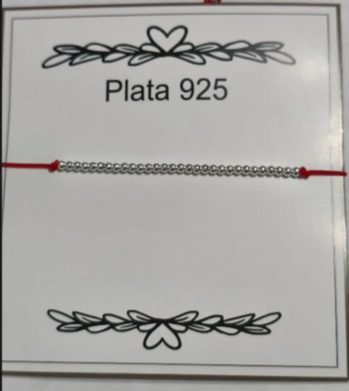 Pulsera de Plata Hilo Rojo