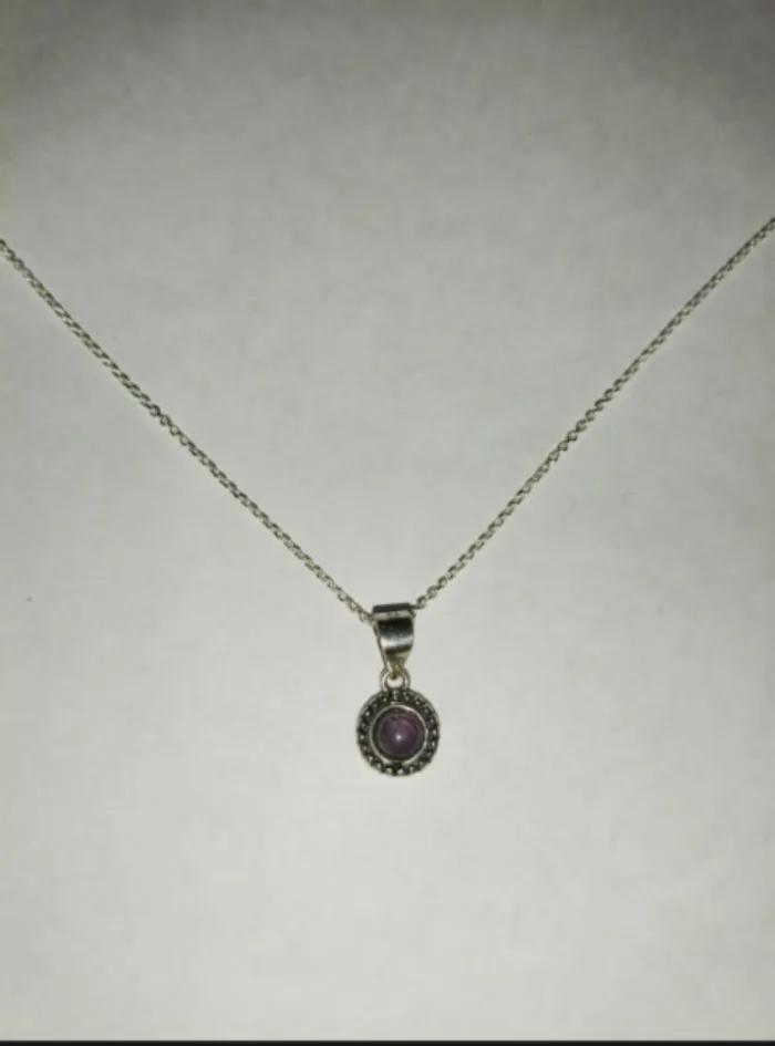 Collar de Plata con Piedra Amatista