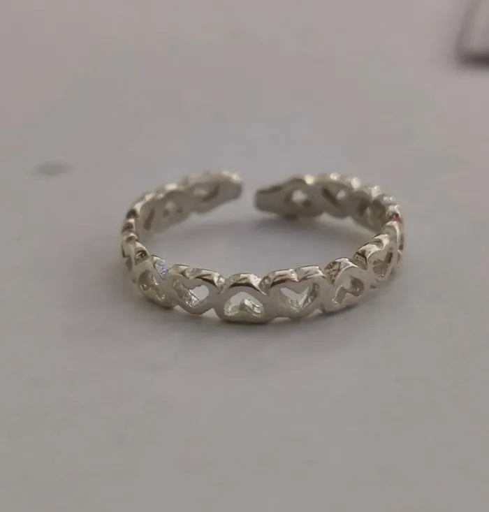 Anillo de Plata Corazones
