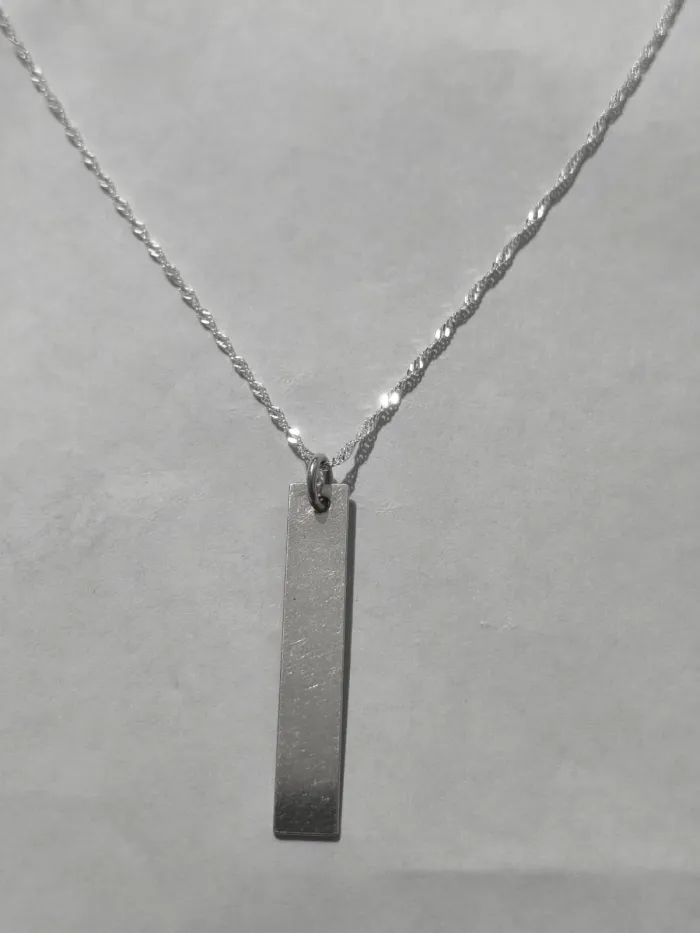 Collar Placa de Plata 925 (Dije para Grabar)