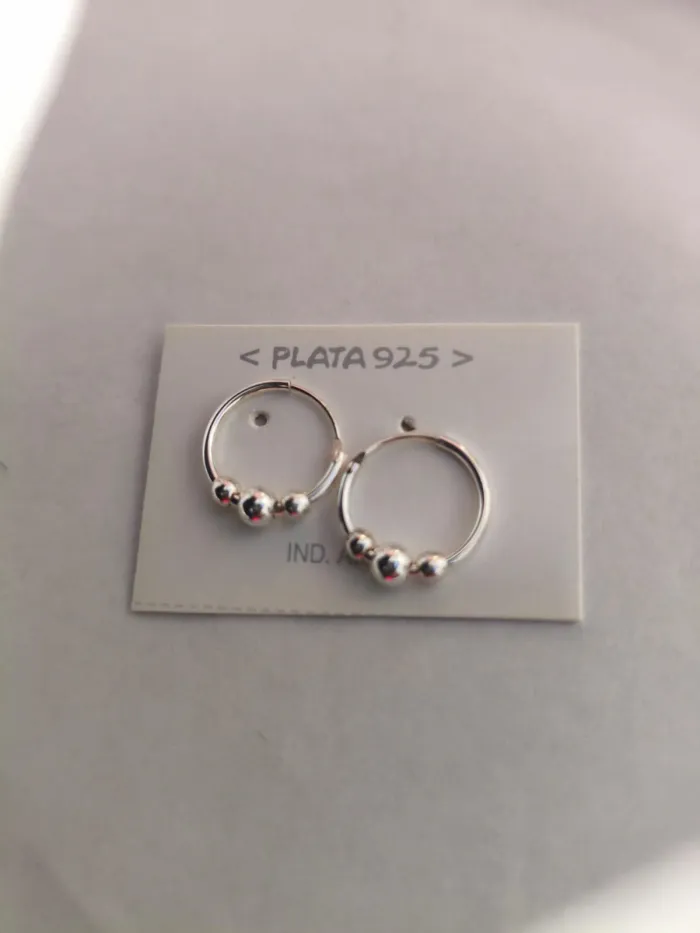 Aros de Plata 925 con Bolitas