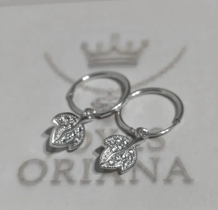 Aros de Plata con Diseño de Hoja