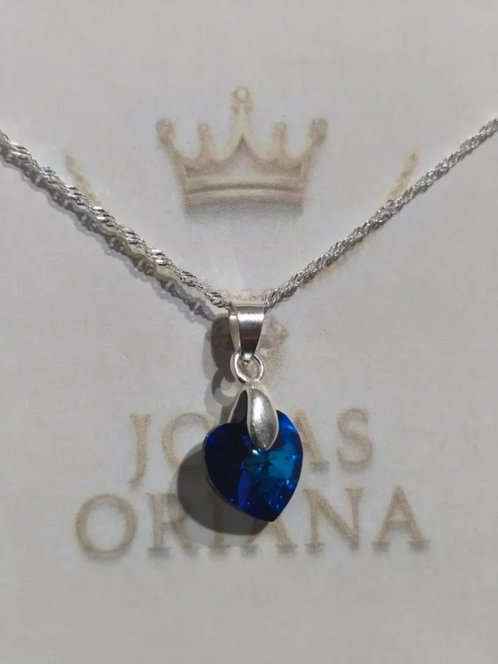 Collar de plata 925 Corazón Azul