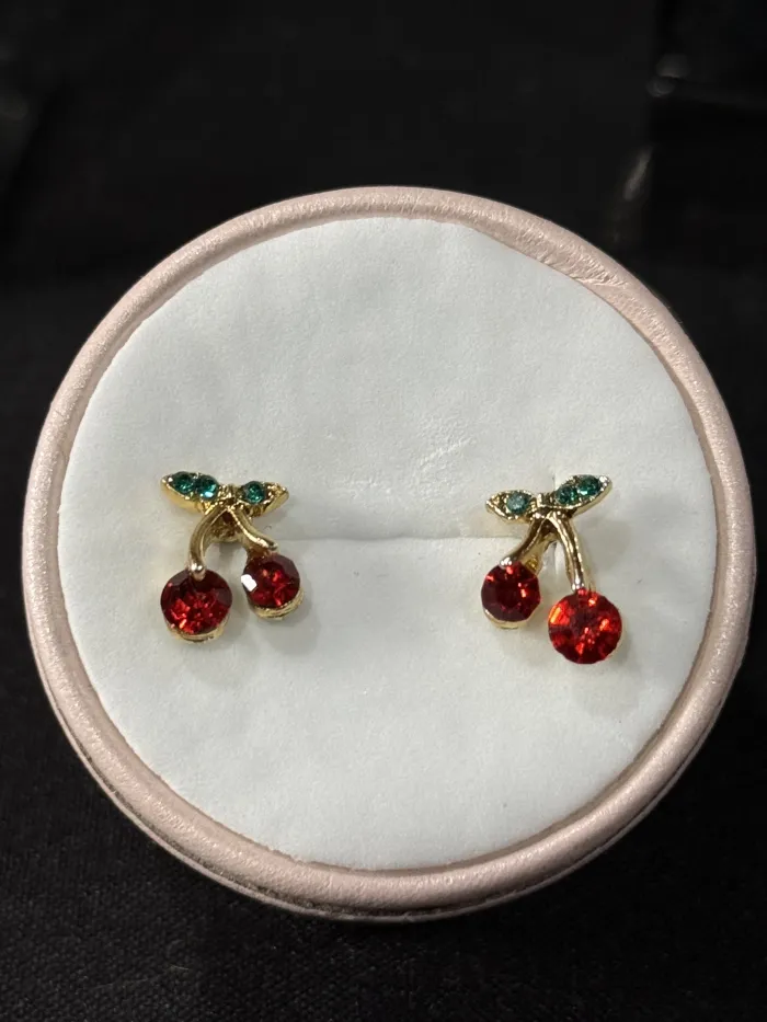 Par de aros cerezas mini