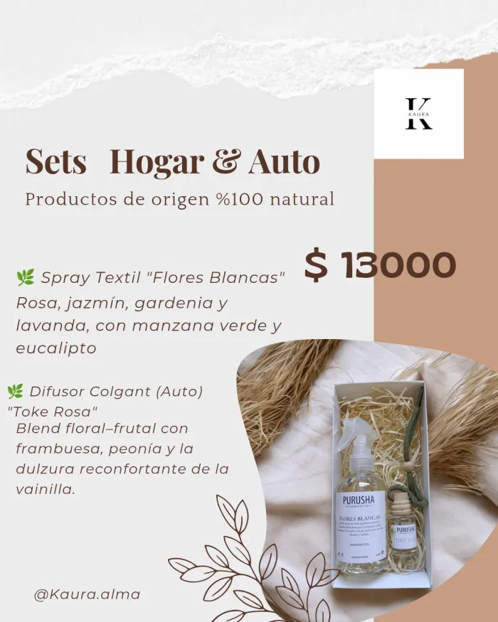 Sets Spray Textil + Difusor Auto. 