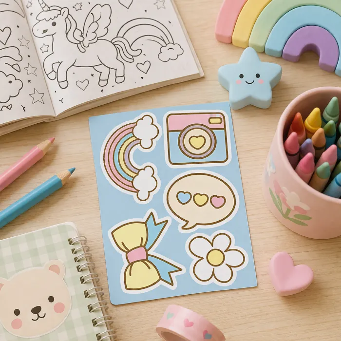 Mini plancha de stickers Cute Pastel