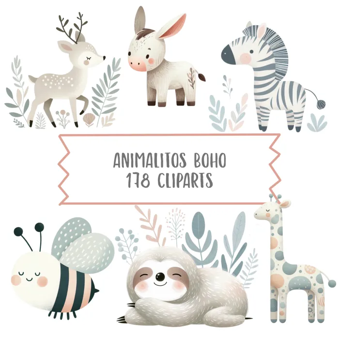Animalitos Boho Cliparts