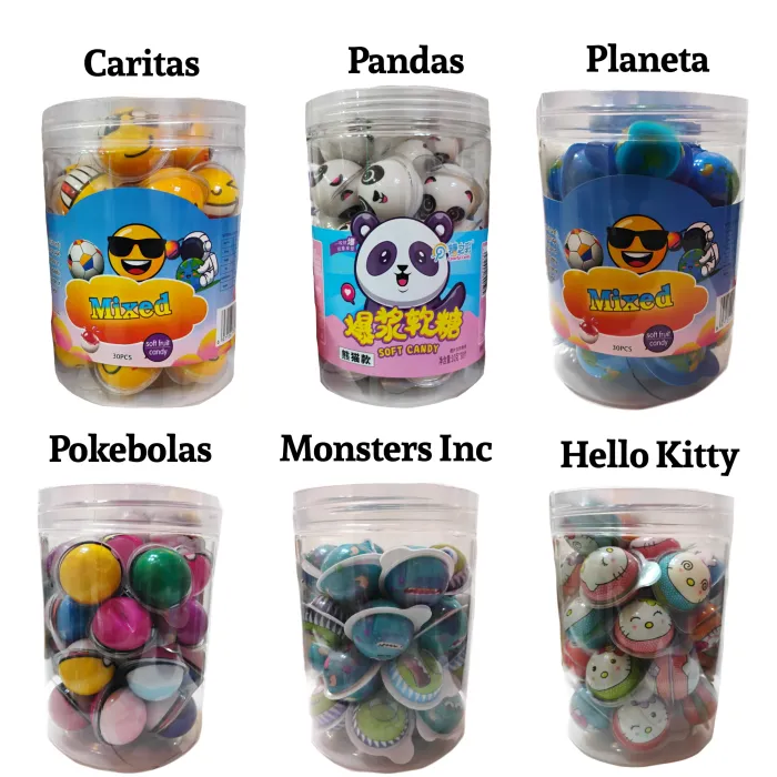 Tarro de gomitas con motivos