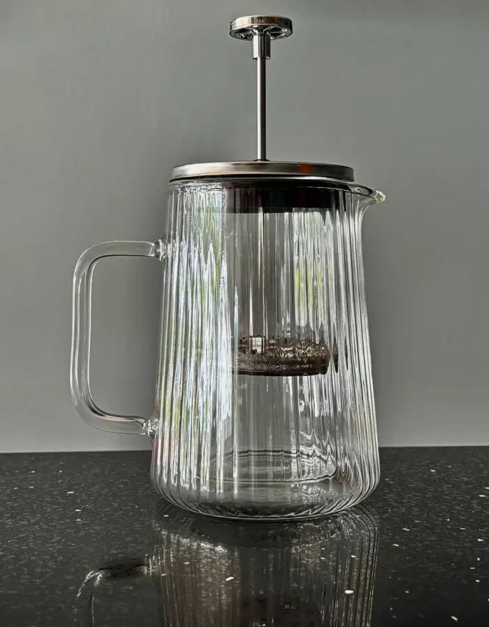  Prensa Francesa Doble Pared Estriada 600ml