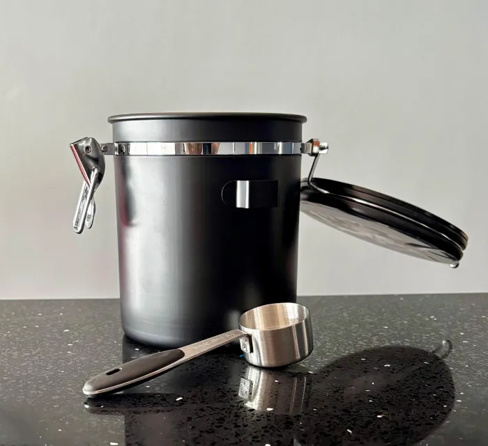 Recipiente para Café Hermético Negro Mate 500gr