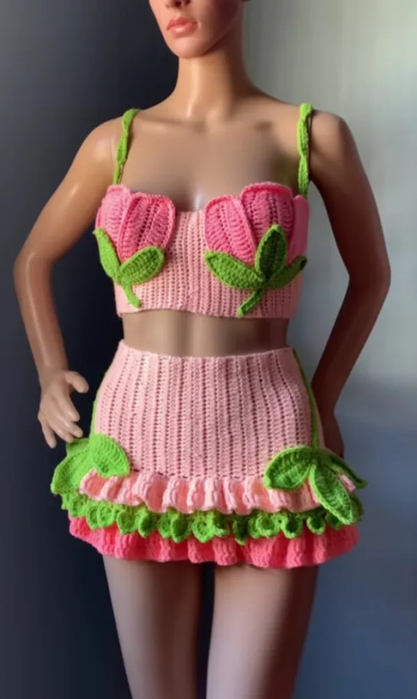 Conjunto Tulipán tejido