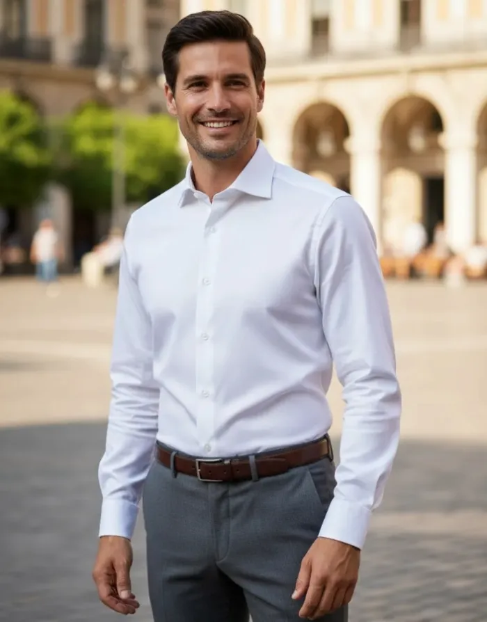 3x1 CAMISA ELASTIZADA LISA BLANCA