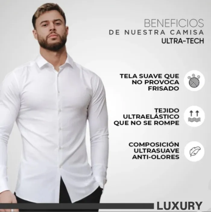 3x1 CAMISA ELASTIZADA LISA BLANCA 2