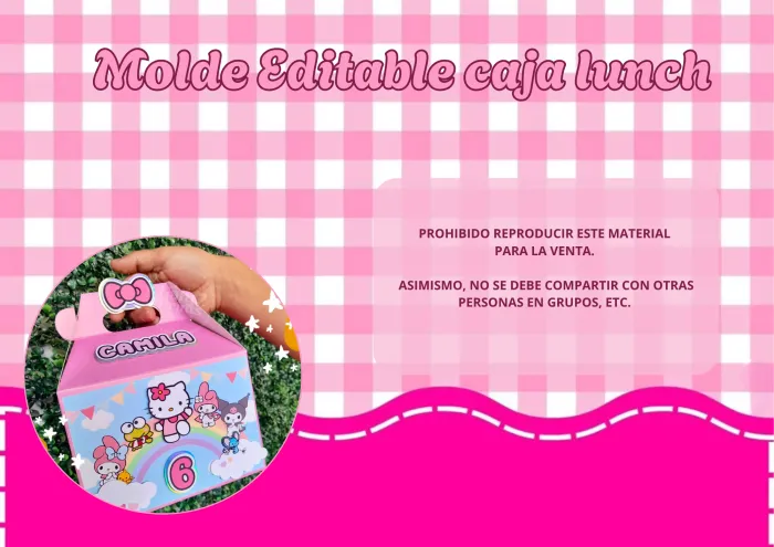 Molde editable Caja Lunch