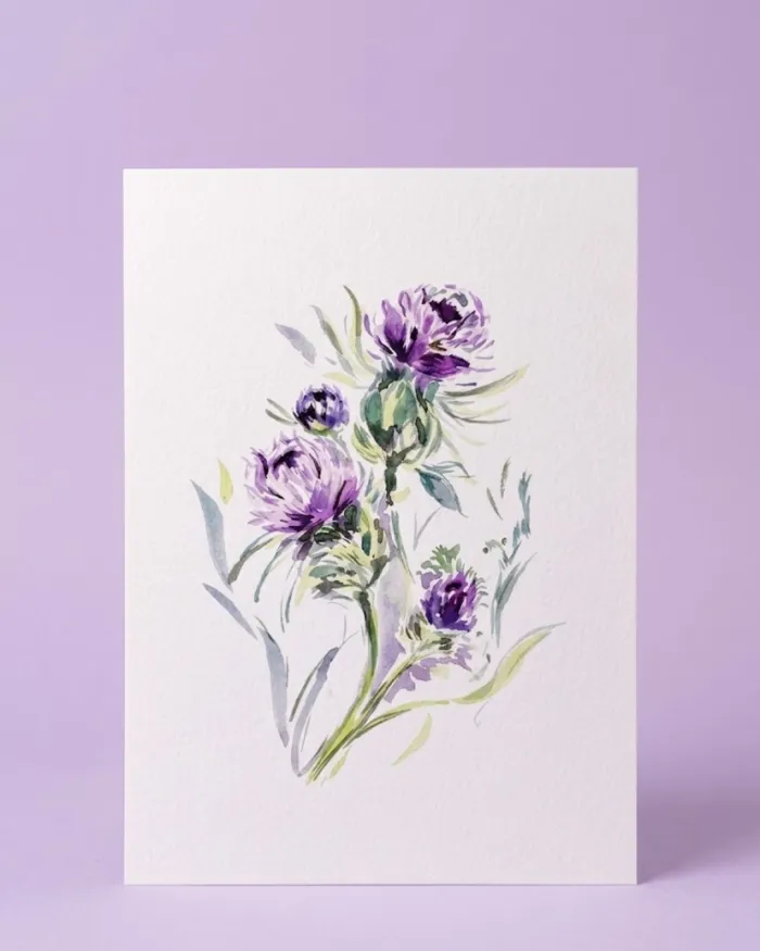 Lámina Botánica: Flor del Cardo