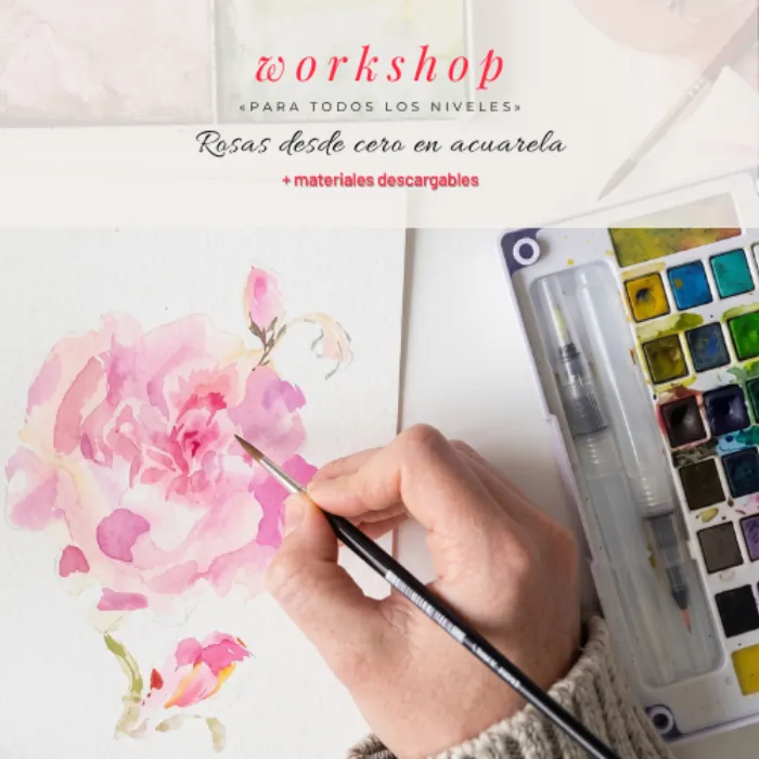WORKSHOP Cómo dibujar y pintar una Rosa + Ebook
