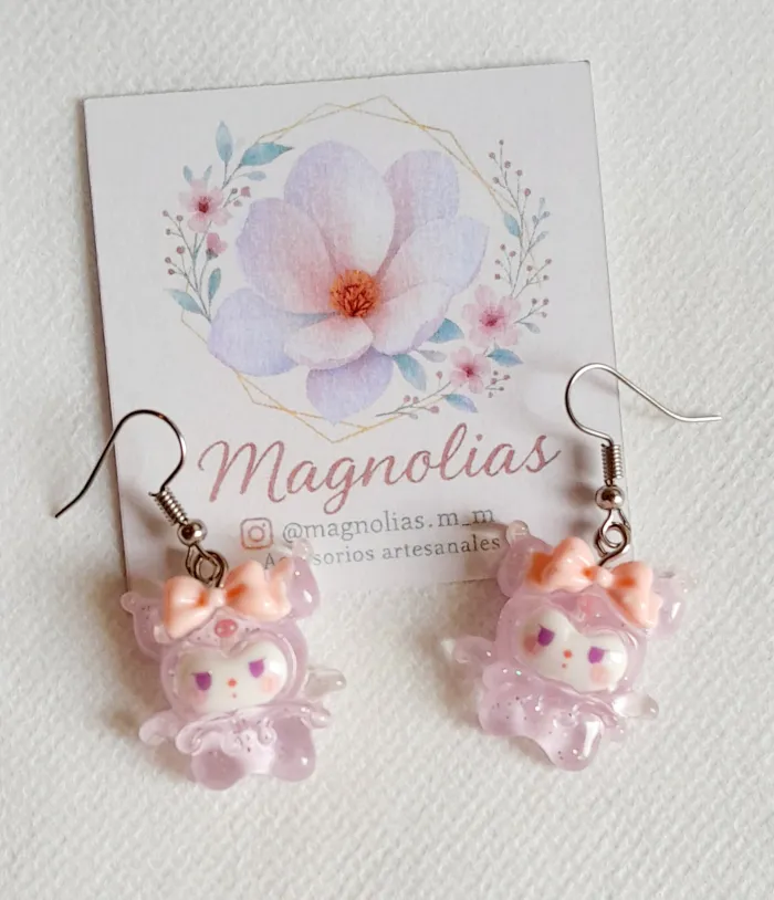 Aritos de Kuromi glitters  2