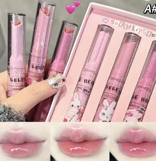 Cajax3 labiales gloss sólidos🐰-Gege Bear