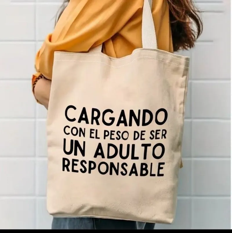 Bolso de Tela "Cargando Adulto Responsable"
